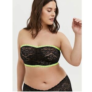 Torrid Neon Yellow & Black Lace Bandeau
